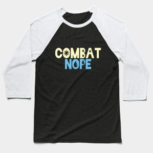 White-Blue Nope Combat Baseball T-Shirt